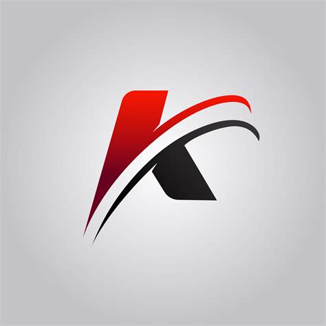 logotipo inicial de la letra   swoosh de color rojo  negro  vector en vecteezy