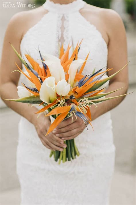 Pin By Kristen On Wedding Orange Wedding Bouquet Bird
