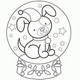 Snow Globe Coloring Designs Globes Cute Pages Winter Dog Library Popular Drawings sketch template