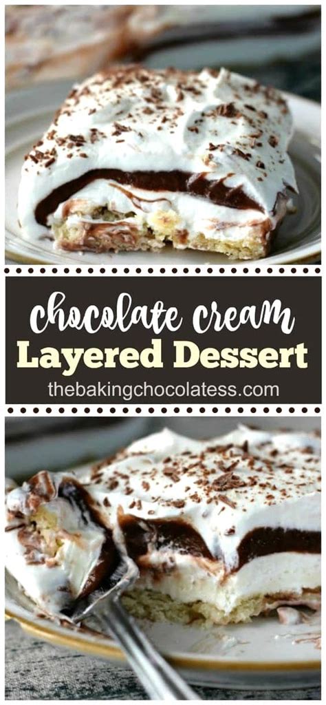 chocolate cream layered dessert