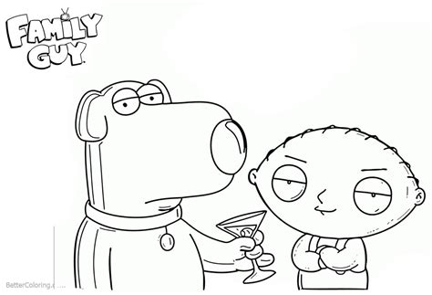 family guy coloring pages stewie  brian  printable coloring pages