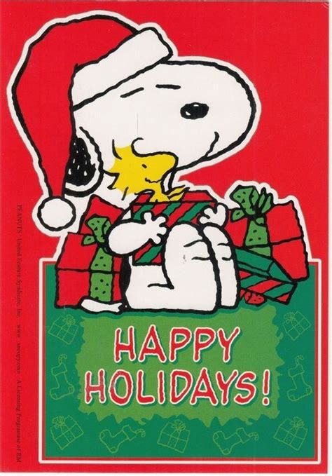 snoopy christmas card   happy holidays