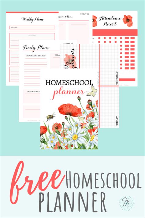 homeschool planner poppies homeschool planner printable