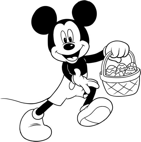 mickey mouse  easter eggs coloring page