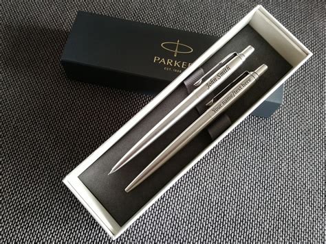 personalised  set stainless steel ct parker jotter  etsy