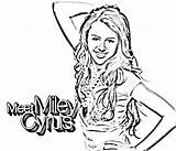 Miley Coloring Pages Montana Hannah Cyrus Happy sketch template