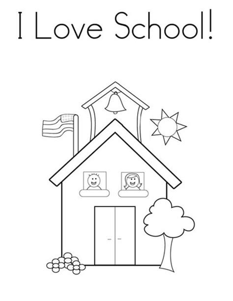 pin  school house coloring pages