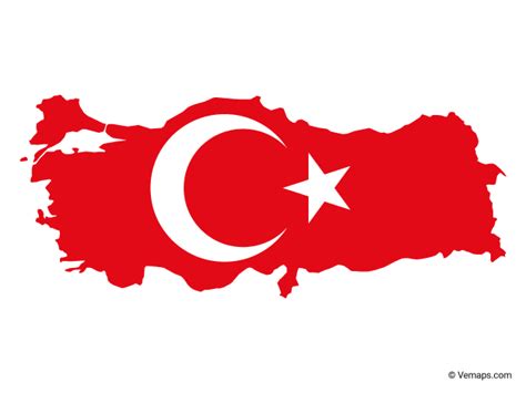 flag map of turkey free vector maps turkey flag