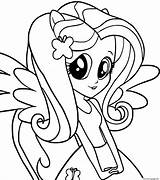 Pony Little Fluttershy Coloring Pages Equestria Girl Girls Drawing Printable Face sketch template