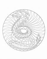 Mandala Dragon Coloring Mandalas Pages Adults Color Print Kids Colouring Coloriage Printable Imprimer Animals Stress Anti Difficult Ready Adult Incredible sketch template
