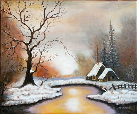 marts hobby schilderen winterlandschap schilder aquarellen schilderen ideeen