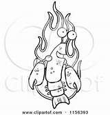 Flames Lobster Cartoon Over Hot Coloring Clipart Thoman Cory Outlined Vector 2021 sketch template
