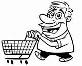 Shopping Cart Coloring Cartoon Guy Printable Getcolorings Pages Print Sho sketch template