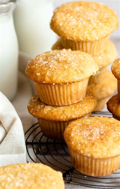 moist  fluffy vanilla muffins rich  delish