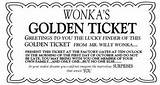 Ticket Golden Wonka Willy Chocolate Factory Roald Dahl Movie Movies Family Choose Board sketch template