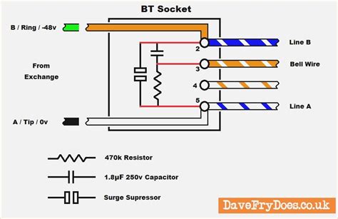 bt phone  wiring diagram  adsl  super   disconnected  bell wire uk click