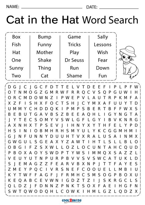 printable cat word search coolbkids
