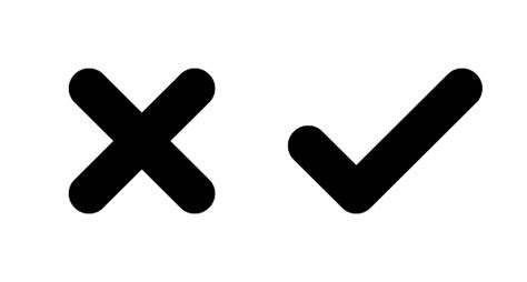 Cross Check Mark Pictograms X And V Symbols Icon Set Stock