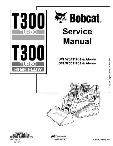 bobcat  turbo high flow track loader service repair workshop manual