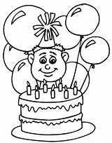 Birthday Coloring Happy Pages Printable Kids Balloons sketch template