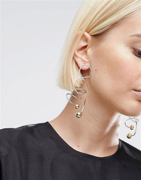 lyst asos abstract wire earrings