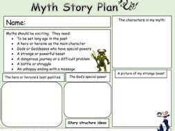 greek myth story planning template  pupils    plan   mythological writing