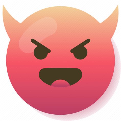 angry devil emoji emoticon red smile smiley icon   iconfinder