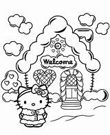 Kitty Hello Coloring House Colouring Gingerbread Print Printable Topcoloringpages Colour sketch template