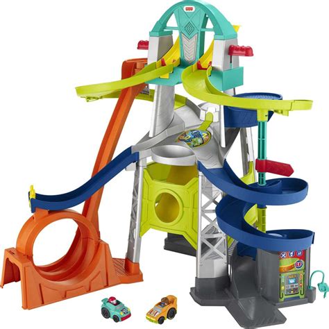 fisher price  people toddler playset launch loop raceway race track  lights sounds