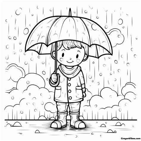 rainy day coloring pages  preschoolers toddlers