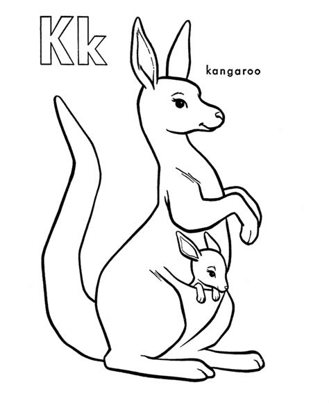kangaroo  animals printable coloring pages
