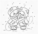 Stamps Winter Sliekje Cat Digi sketch template