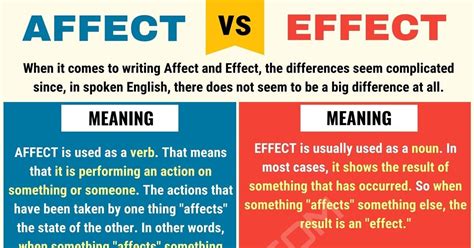 affect  effect difference  effect  affect