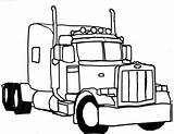 Coloring Pages Truck Semi Peterbilt Drawing Mack Drawings Clipart Trucks Colouring Kids Sketch Outline Tow Trailer Clip Lorry Need Anyone sketch template
