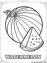 Watermelon Fruits Coloring Drawing Printable Cute Fruit Colouring Getdrawings Melon Water Template sketch template