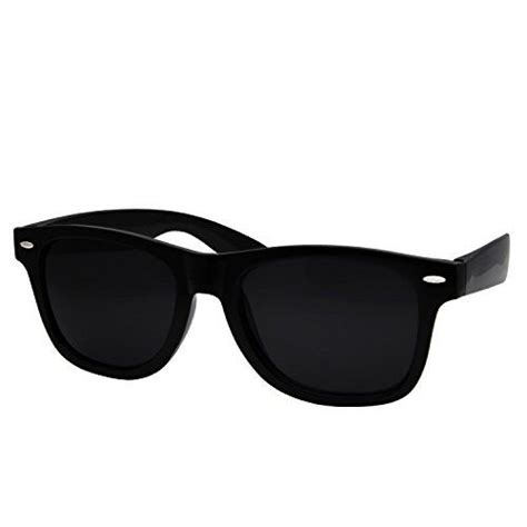 grinderpunch super dark black lens flat wayfarer inspired sunglasses