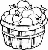 Manzanas Baskets Bucket Fruit Clipground sketch template