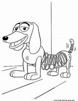Coloring Story Pages Printable Slinky Dog Toy Characters Kids Disney sketch template