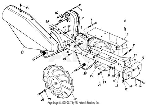 mtd     hp rear tine tiller rb   parts diagram  wheel drive assembly rb