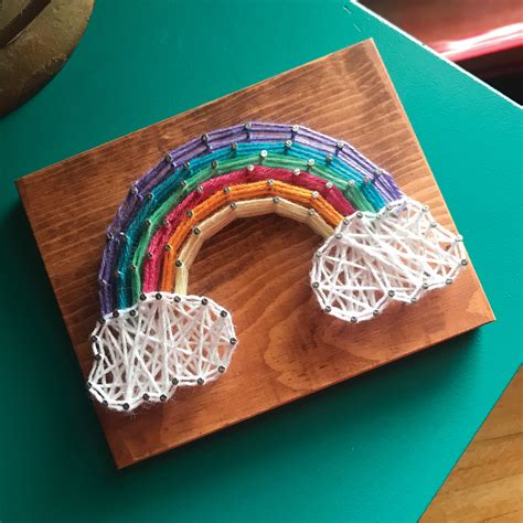 rainbow diy string art kit signals wc