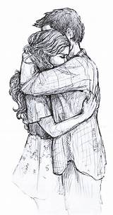 Couple Hugging Drawings Romantic Sketches Source sketch template