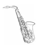Saxophone Coloring Pages sketch template
