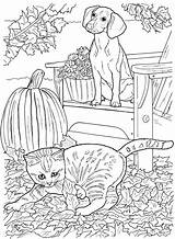 Erwachsene Mandalas Loveable Chien Scribblefun Colorier Catdog Chiens Chats Bordar Katzen Doverpublications Livres Paw Dover Malvorlagen sketch template