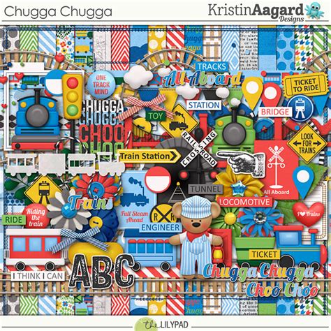 digital scrapbook kit chugga chugga kristin aagard