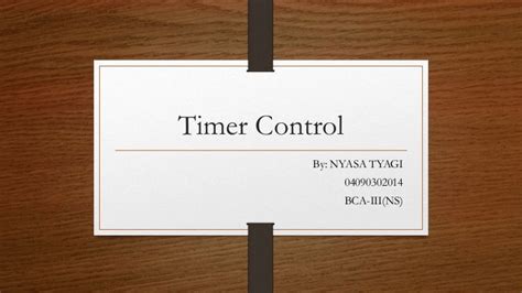 timer control