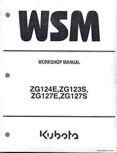 kubota zge zgs zge zgs  turn mower workshop service manual ebay