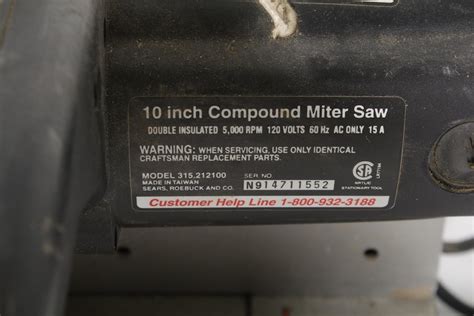 Craftsman 10 Inch Compound Miter Saw Ebth