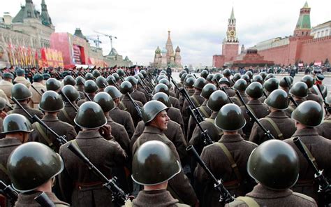 Red Army On Red Square Russian Military Parade In Moscow