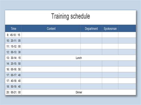excel  timeline training schedulexlsx wps  templates
