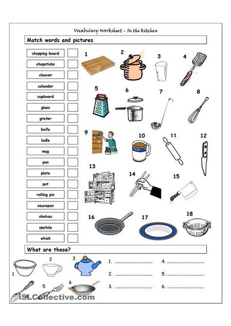 kitchen utensils printable worksheets printable worksheets